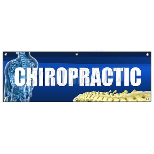 CHIROPRACTIC BANNER SIGN back chiropractor signs adjustments clinic medical